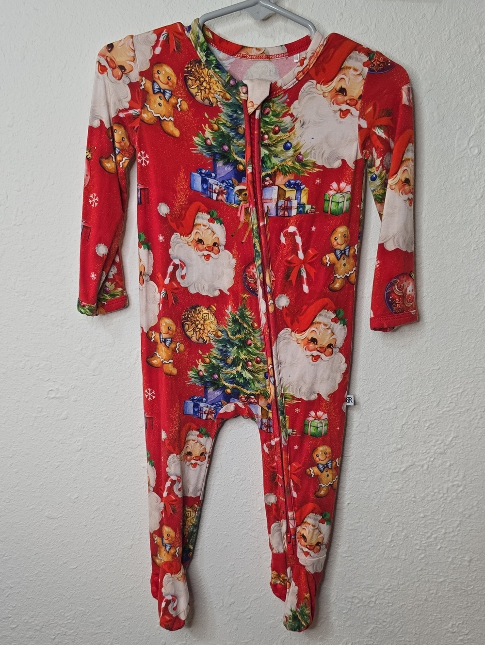 Bums & Roses Christmas Santa One-Piece Bamboo Pajamas
